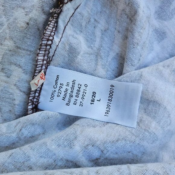 Roaman's Women Top Dress Shirt Turtleneck Animal Print Brown Cotton Size L 18-20 - Picture 9 of 9